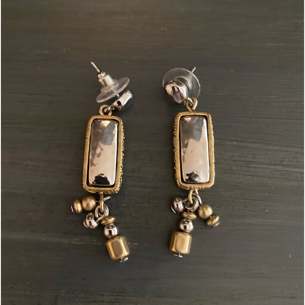 Silver and gold earrings